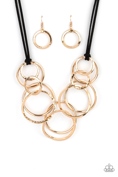 Spiraling Out of COUTURE Necklace__Gold