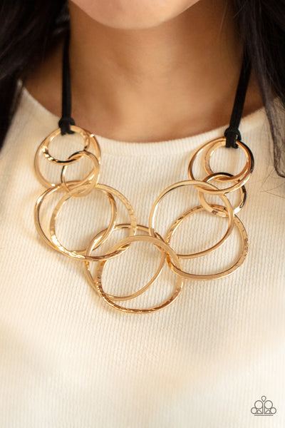 Spiraling Out of COUTURE Necklace__Gold