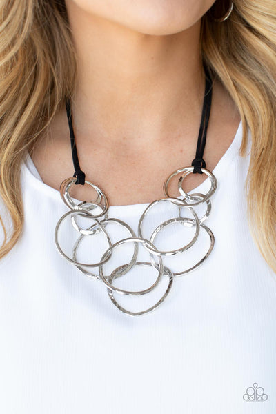 Spiraling Out of COUTURE Necklace__Silver