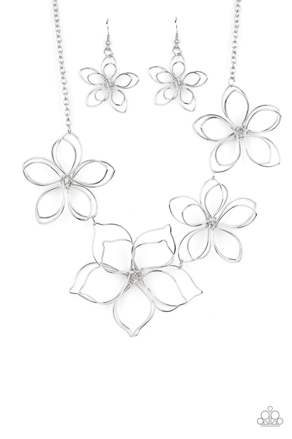 Flower Garden Fashionista Necklace__Silver