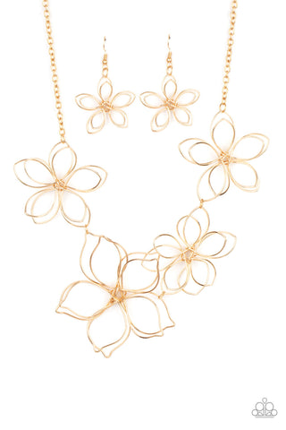 Flower Garden Fashionista Necklace__Gold