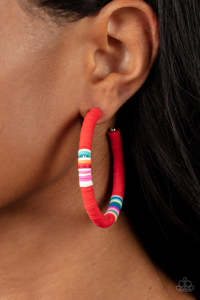 Colorfully Contagious Earrings__Red