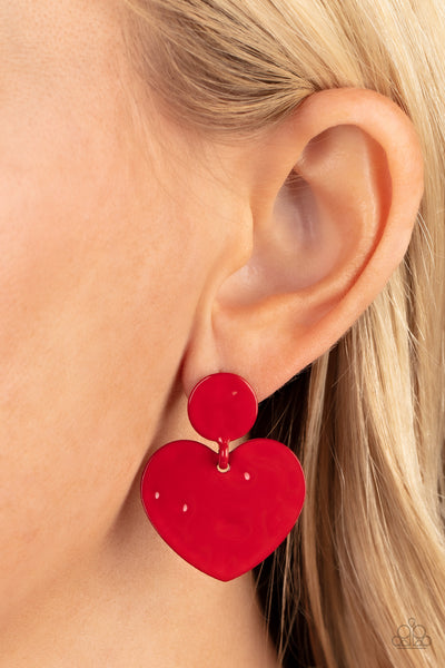 Just a Little Crush Earrings__ Red