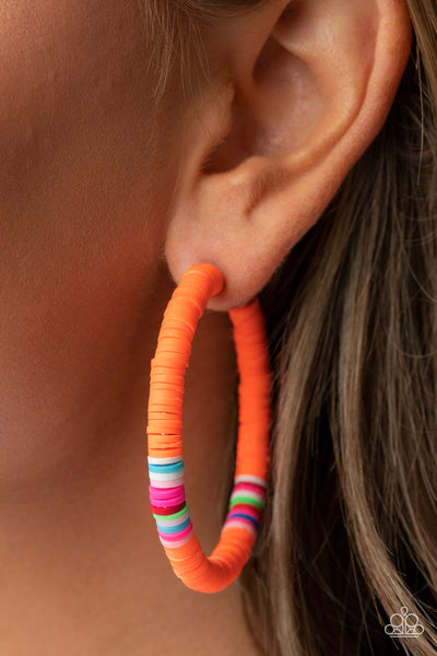 Colorfully Contagious Earrings__Orange