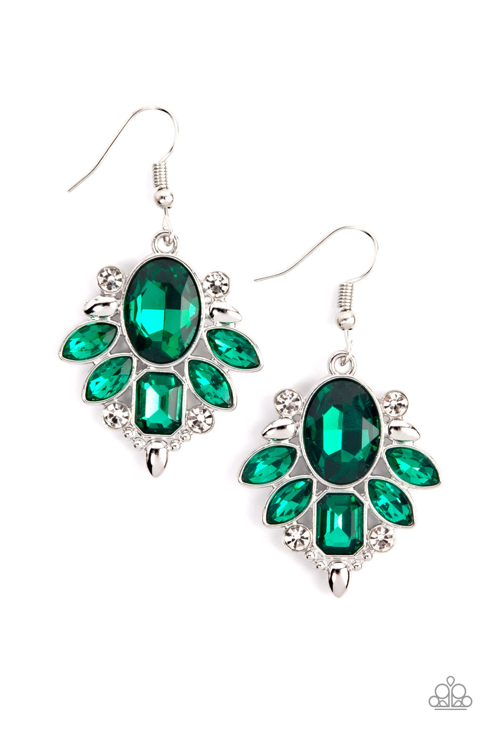 Glitzy Go-Getter Earrings__Green