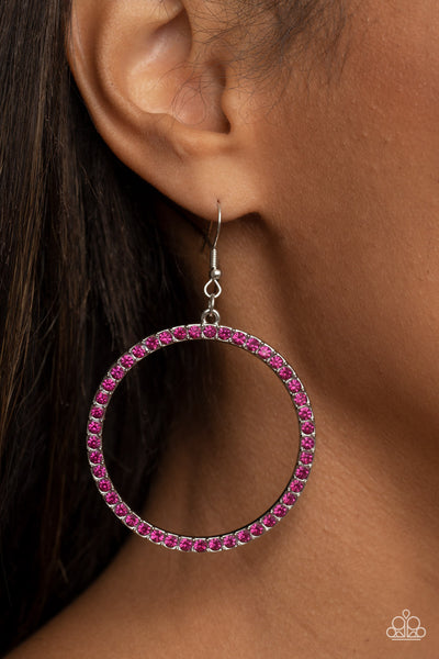 Head-Turning Halo Earrings__Pink