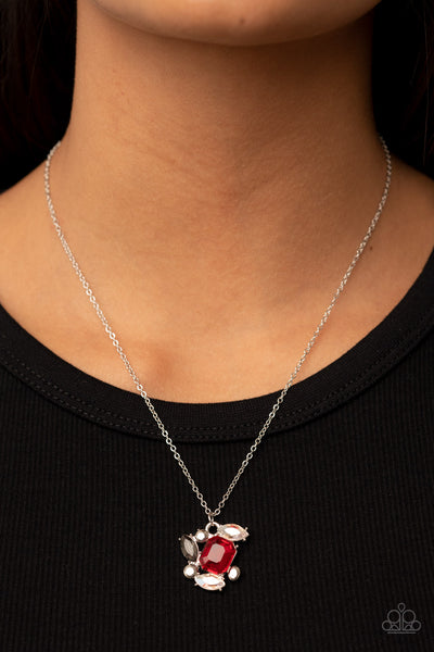 Prismatic Projection Necklace__Red