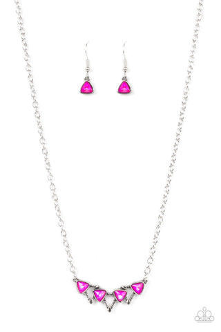 Pyramid Prowl Necklace__Pink
