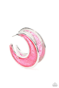 Charismatically Curvy Earrings__Pink