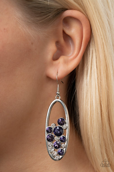 Prismatic Poker Face Earrings__Purple