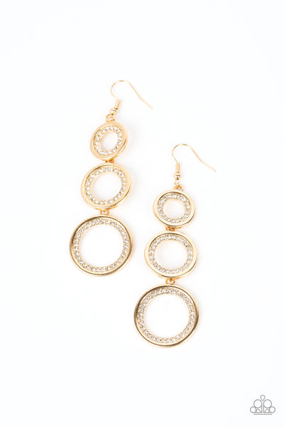 Shimmering in Circles Earrings__Gold