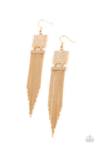 Dramatically Deco Earrings__Gold