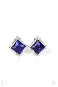 Sparkle Squared Earrings__Blue