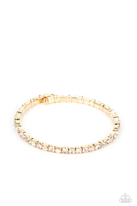 Rhinestone Spell Bracelet__Gold