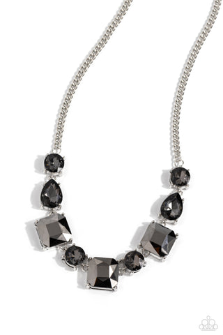 Elevated Edge Necklace__Silver