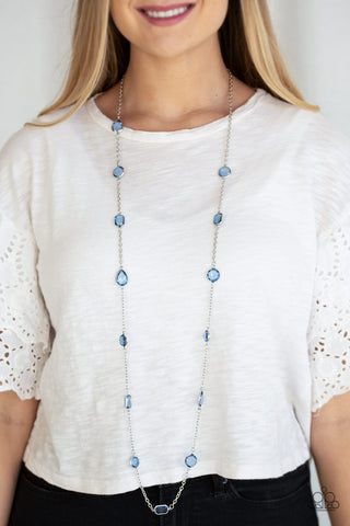 Glassy Glamorous Necklace__Blue