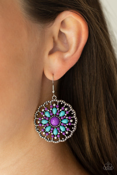 Mardi Gras Garden Earrings__Purple__Multi