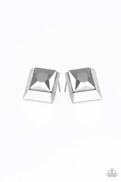 Stellar Square Earrings__Silver