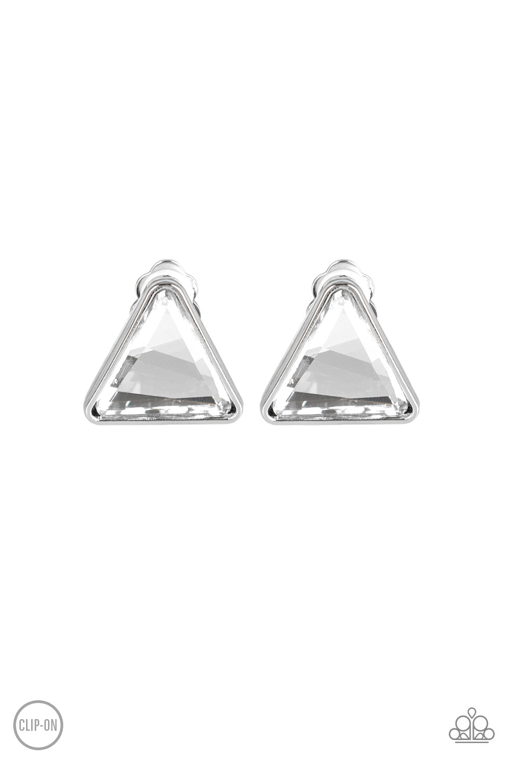 Timeless in Triangles Earrings__White