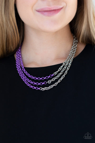 Turn Up The Volume Necklace__Purple