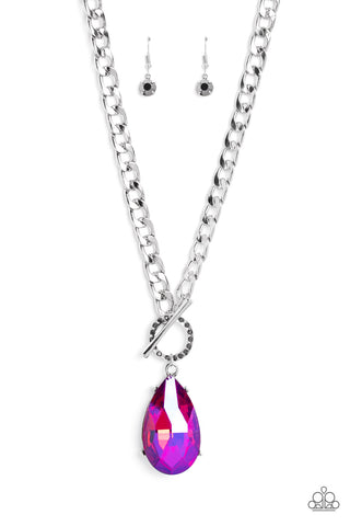 Edgy Exaggeration Necklace__Pink