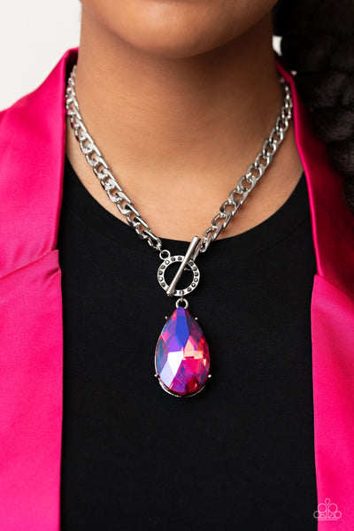 Edgy Exaggeration Necklace__Pink