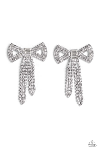 Just BOW With It Earrings__White