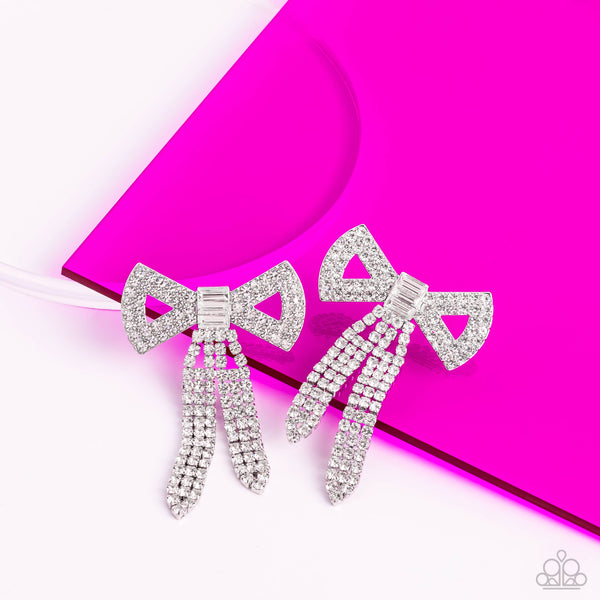 Just BOW With It Earrings__White