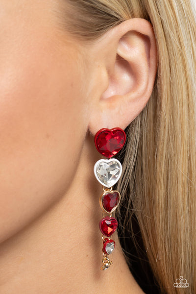 Cascading Casanova Earrings__Red