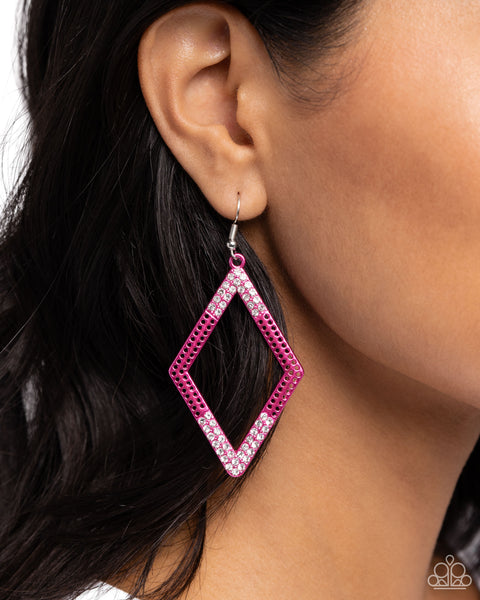 Eloquently Edgy Earrings__Pink