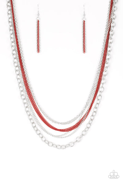 Intensely Industrial Necklace__Red
