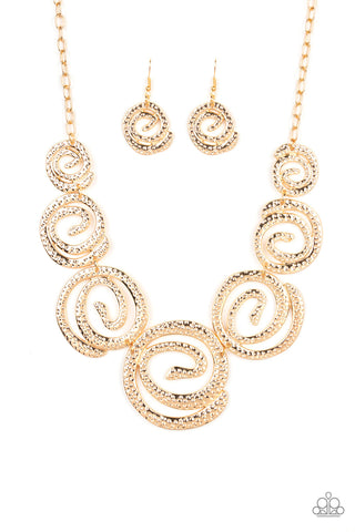 Statement Swirl Necklace__Gold