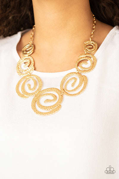 Statement Swirl Necklace__Gold