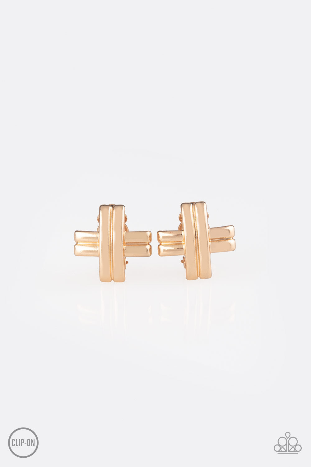 Couture Crossover Earrings__Gold