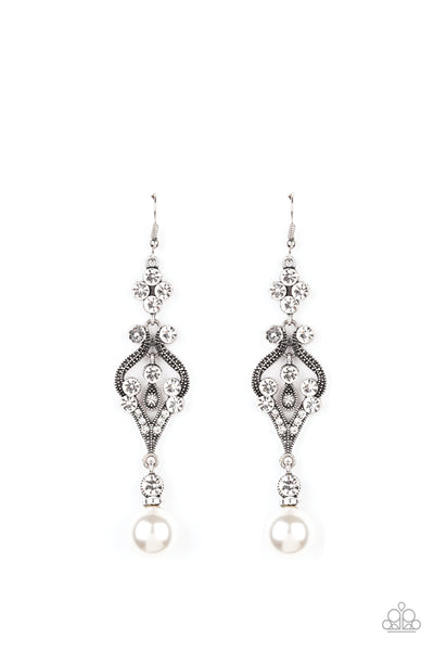 Elegantly Extravagant Earrings__White