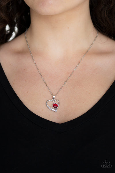 Heart Full of Love Necklace__Red