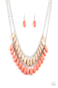 Beaded Boardwalk Necklace__Multi__Orange