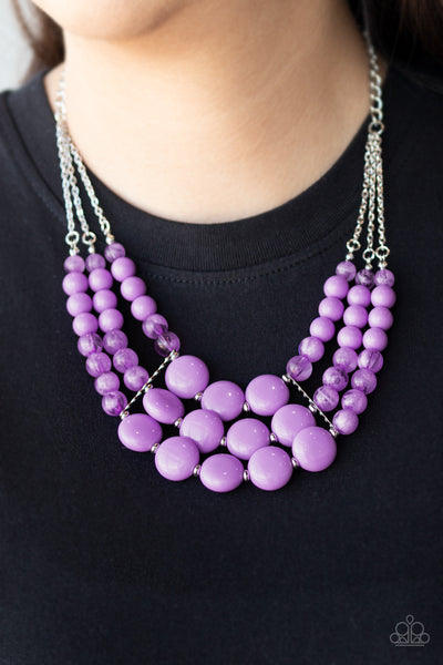 Flirtatiously Fruity Necklace__Purple