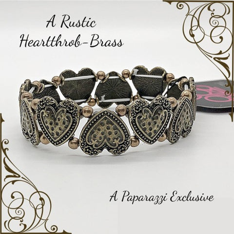 Rustic Heartthrob Braclet__Brass