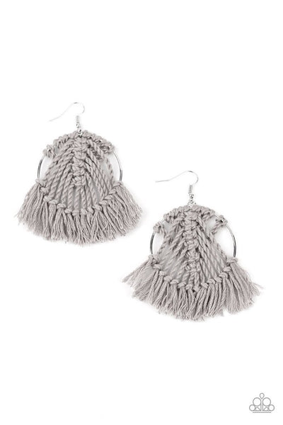 All About Macrame Earrings__Silver