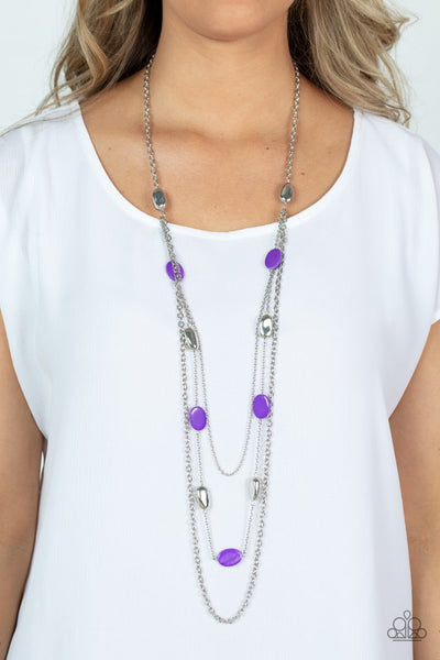 Barefoot and Beachbound Necklace__Purple