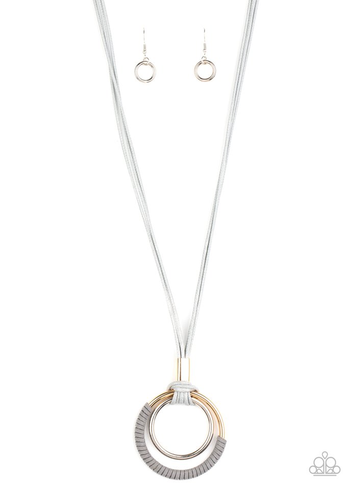 Elliptical Essence Necklace__Silver__Gray