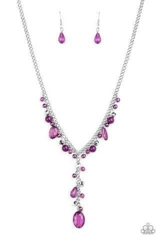 Crystal Couture Necklace__Purple