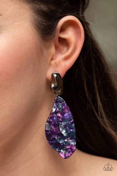 Fish Out of Water Earrings__Purple