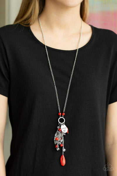 Hearts Content Necklace__Red