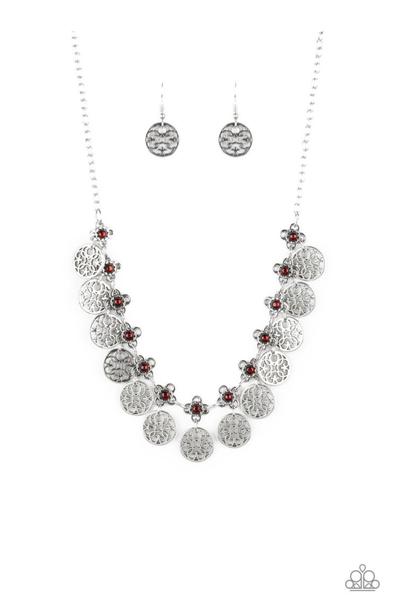 Mandala Movement Necklace__Red