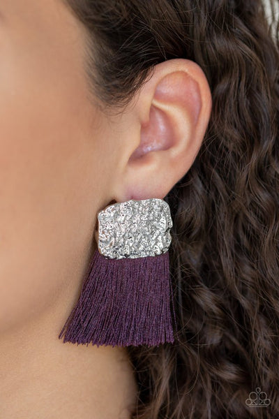 Plume Bloom Earrings__Purple
