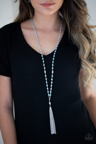 Tassel Takeover Necklace__Blue