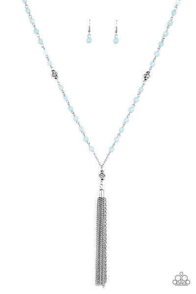 Tassel Takeover Necklace__Blue