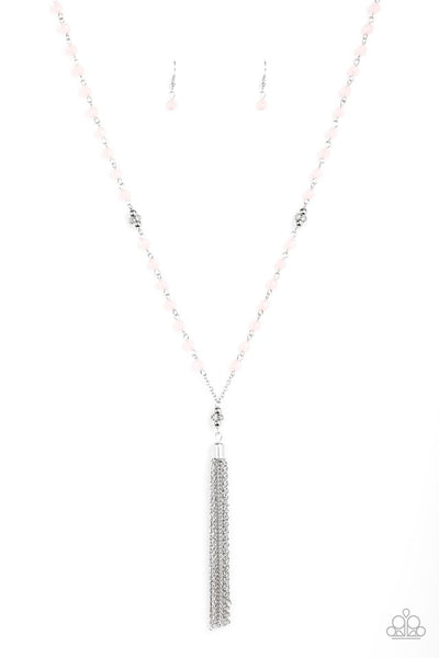 Tassel Takeover Necklace__Pink